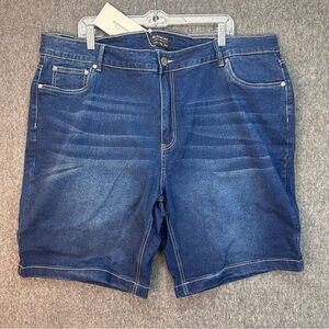 BloomChic Denim Bermuda Shorts Womens 24 Plus Size Blue Stretch Pockets Casual